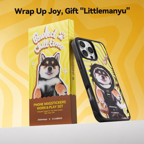 CASEKOO x Manyu Pawfect Chill Time Magic Stand Pro Case Set for iPhone 16 Pro - Picture 3 of 11